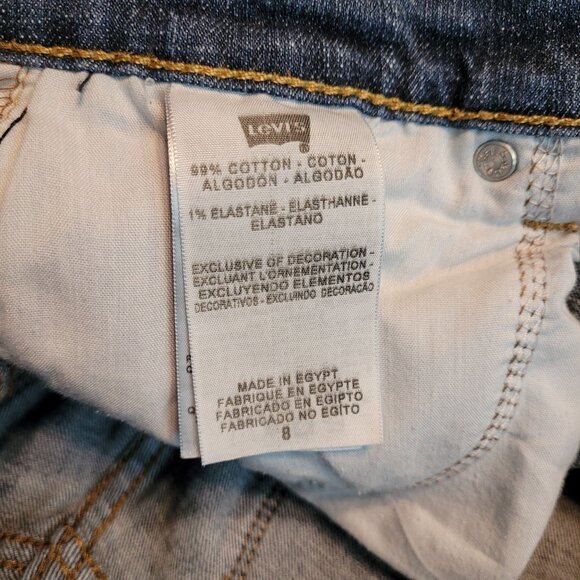 Levi's Jeans Size 8 Mid Rise 515 Bootcut Studded Medium Dark Wash Western - Picture 4 of 10